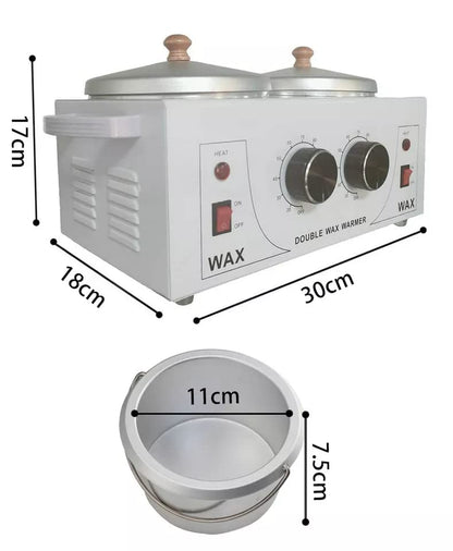 Double Wax Warmer, Professional Aluminum Hair Removal Wax Heater, Hard Wax Beads Melter Waxing Set Pot Body Dual Wax Heater Machine For Paraffin,Hair Removal