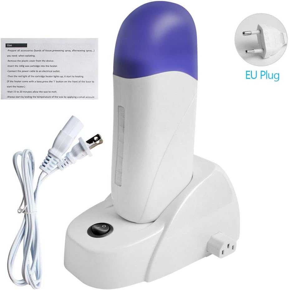 Wax Roller - Cartridge Wax Heating Wax Depilatory Roller Machine for Body Hair Removal Single Waxing Heaters (White 1PC)