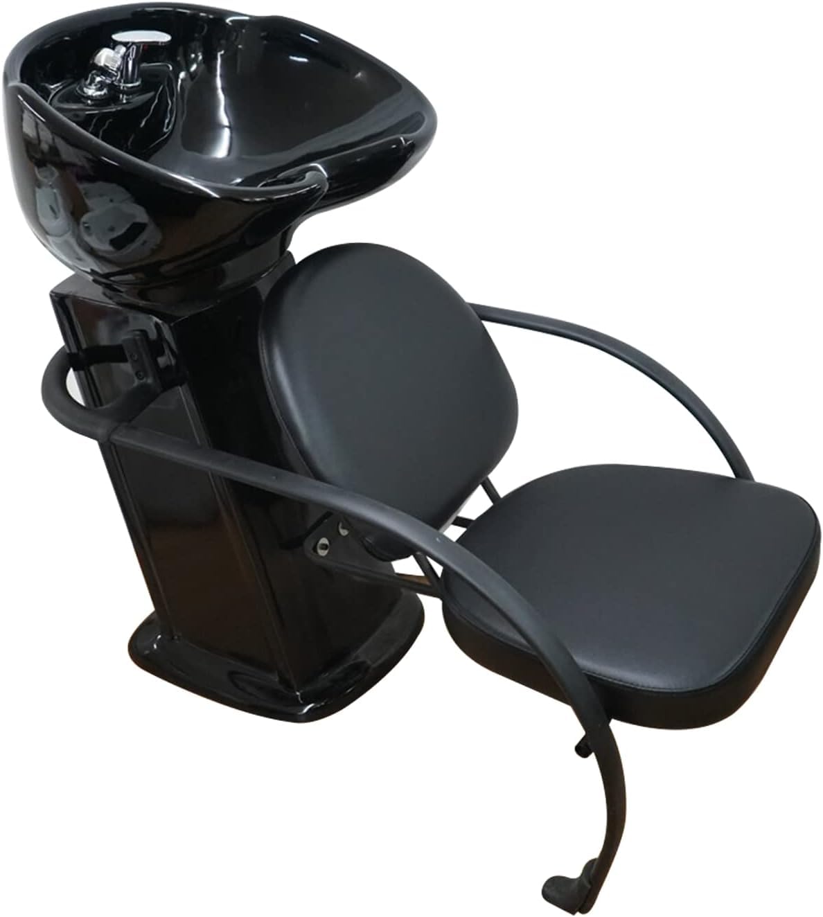 LA PERLA TECH Shampoo Backwash Chair Station Steel Frame Ceramic Basin Hair Wash Bowl for Men & Women Beauty Salon, Barbershop, Hair Spa Furniture