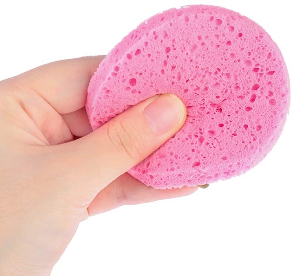 4 PICS Facial Sponges Cleansing Reusable Compressed Cellulose Face Sponge (Round)