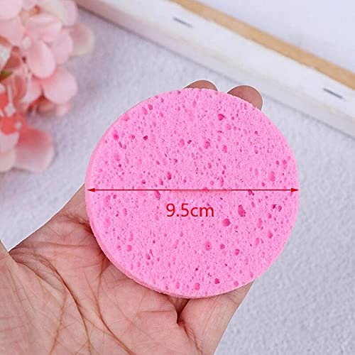 5 Pieces of Facial Cleansing Sponge, Natural Facial Cleansing Sponge Reusable Face Wash Exfoliating Cleansing Sponge - Pink