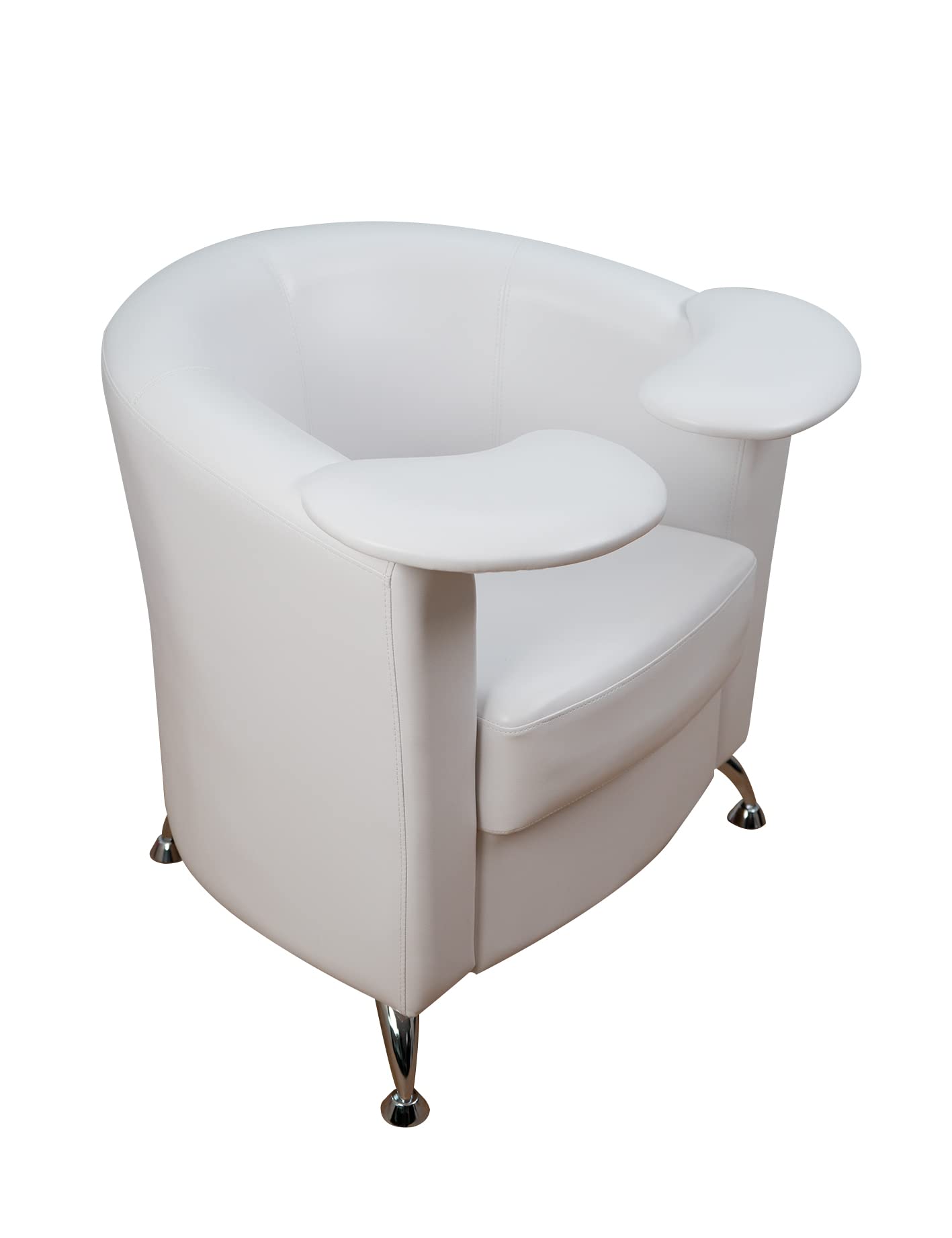 Manicure Chair with Armrest, High-Density Foam, Beauty Salon Sofa for Hand Care, Nail Art (White)