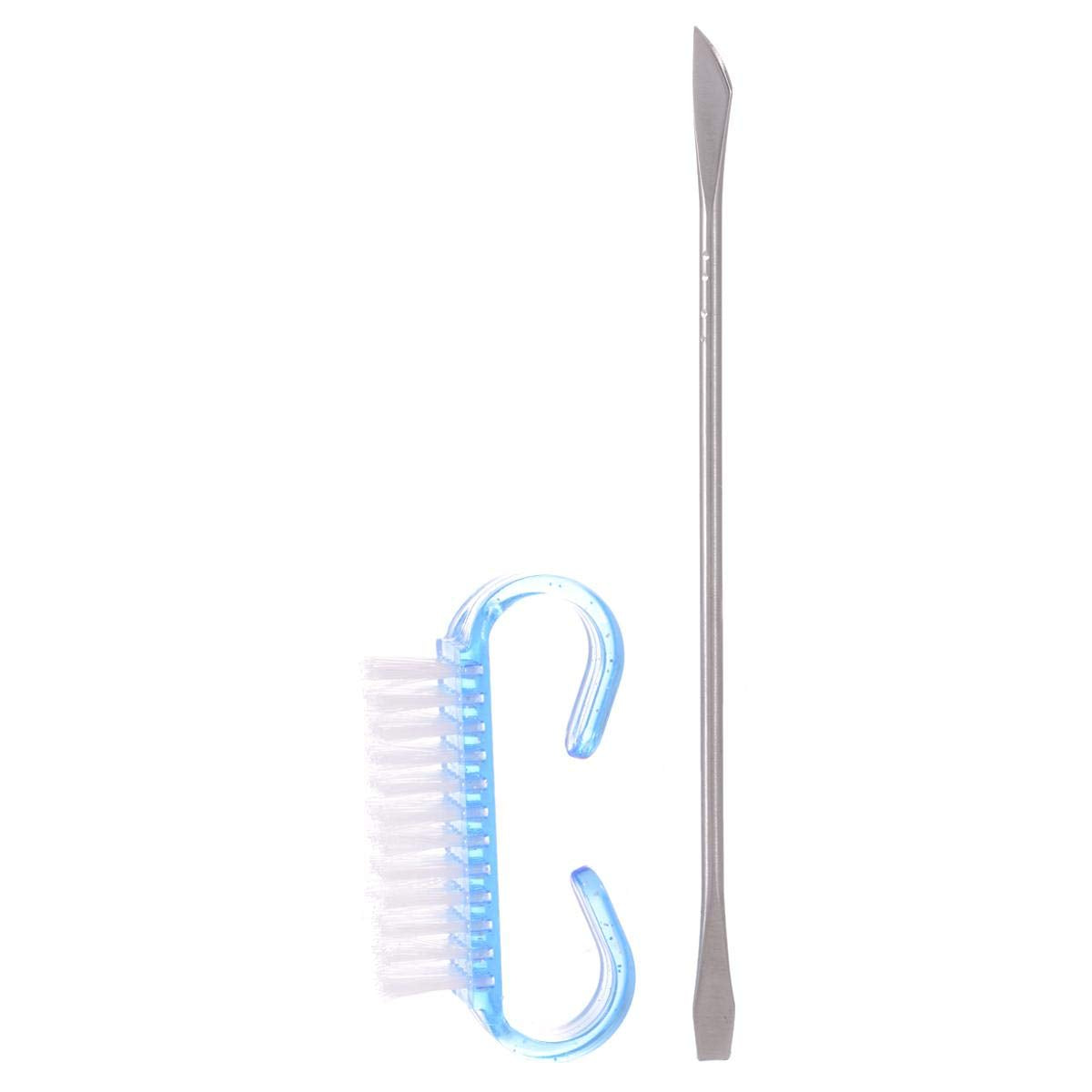 Manicure - Pedicure Tools Brush and Nail Pusher (Blue)