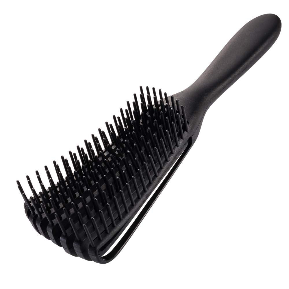 Hair Detangler Brush Natural Wet Detangling Brush for Kinky Curly Hair, Black