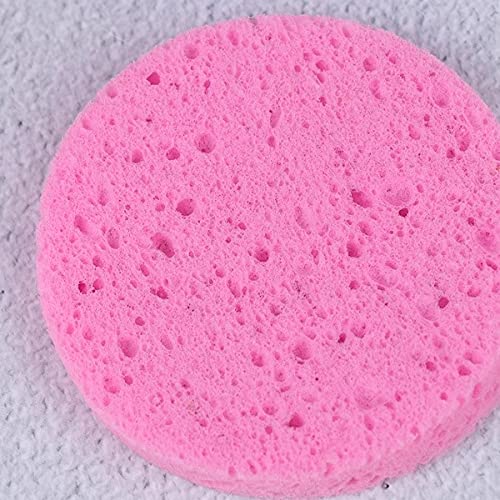 5 Pieces of Facial Cleansing Sponge, Natural Facial Cleansing Sponge Reusable Face Wash Exfoliating Cleansing Sponge - Pink