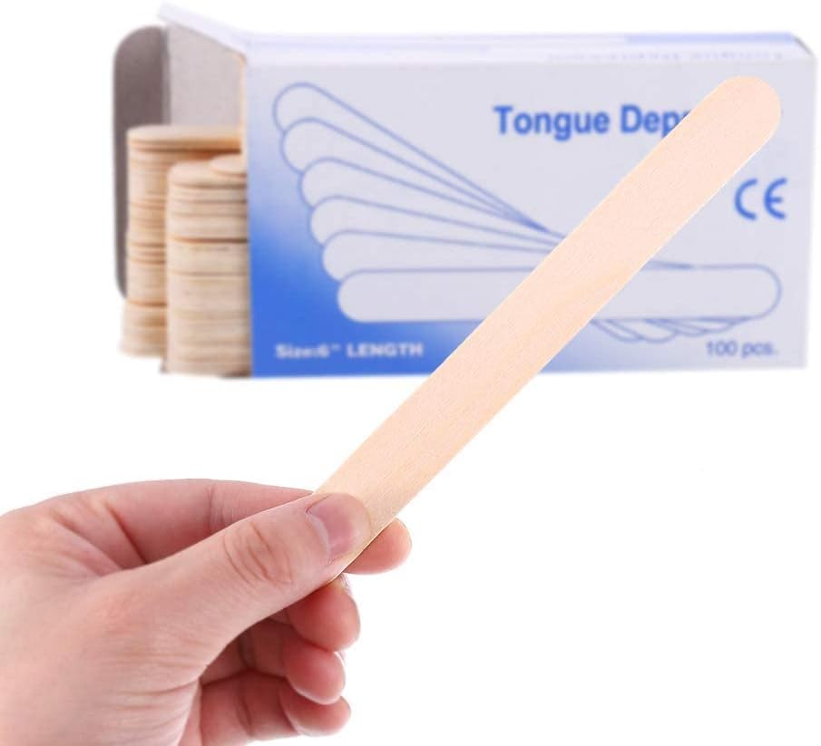 Wooden Tongue Depressor, Wax Spatula Depilatory Wood Spatula Waxing Disposable Wood (200 PIECES)