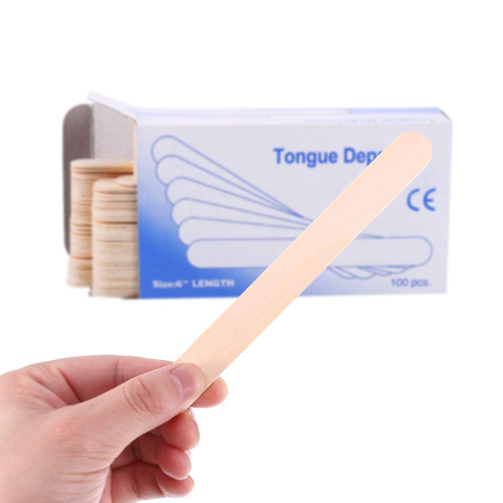 Wooden Tongue Depressor, Wax Spatula Depilatory Wood Spatula Waxing Disposable Wood (200 PIECES)