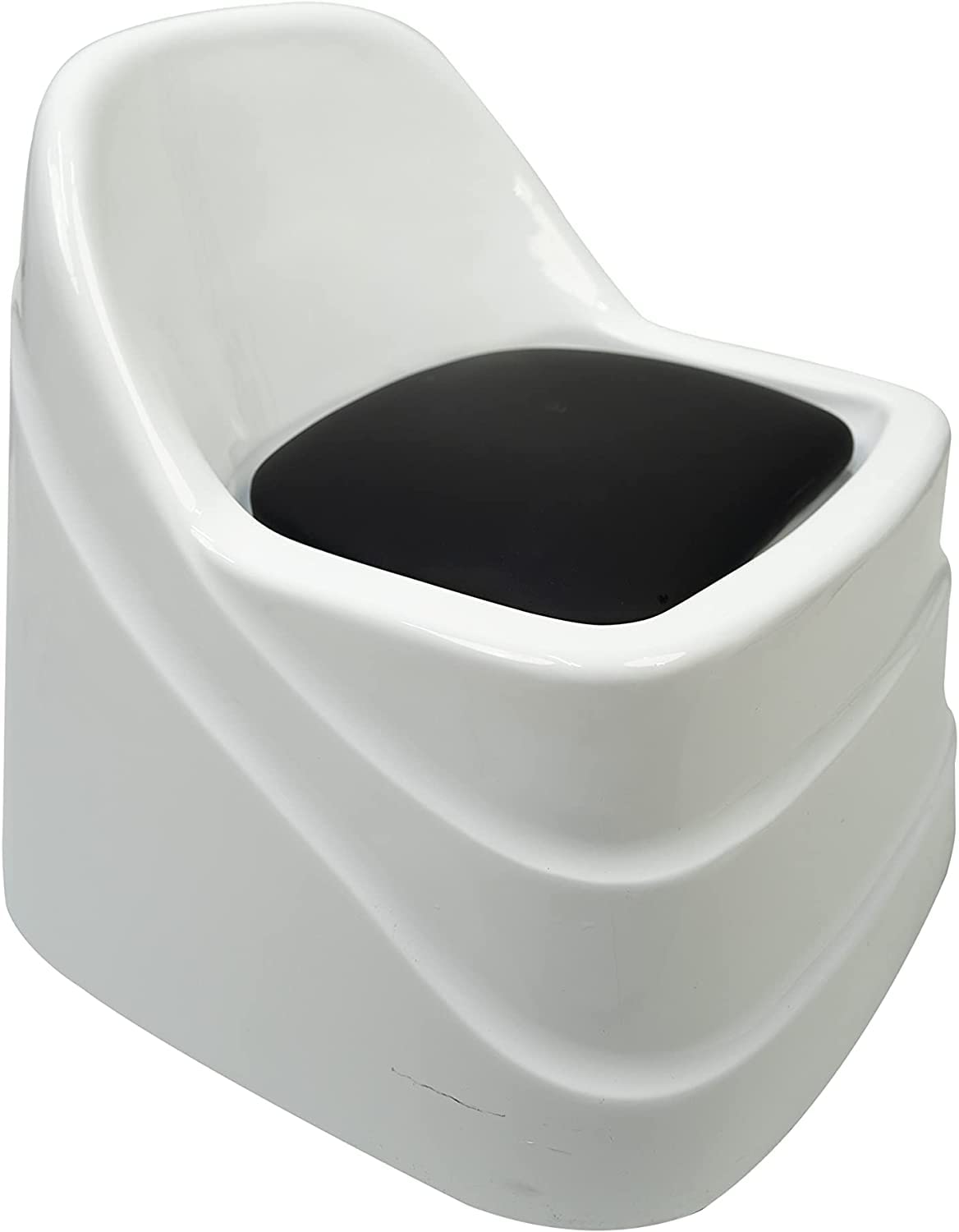 Ceramic Stool Chair Mani/Pedi Heavy-Duty Rolling Chair w/Back Rest for Beauty Salon & Spa Nail Care salon Equipment (White)