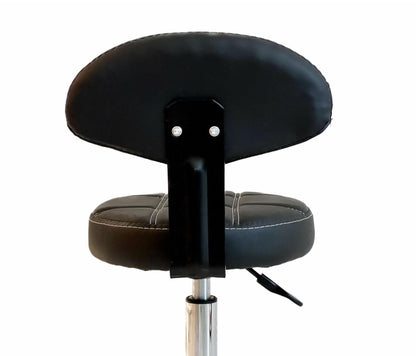 Beauty Salon Stool with Wheels,Heavy Duty Lash Chair Adjustable for Massage Salon Spa Drafting Nail Teach,360 Swivel,Leather,Thick Seat Padding (Black)