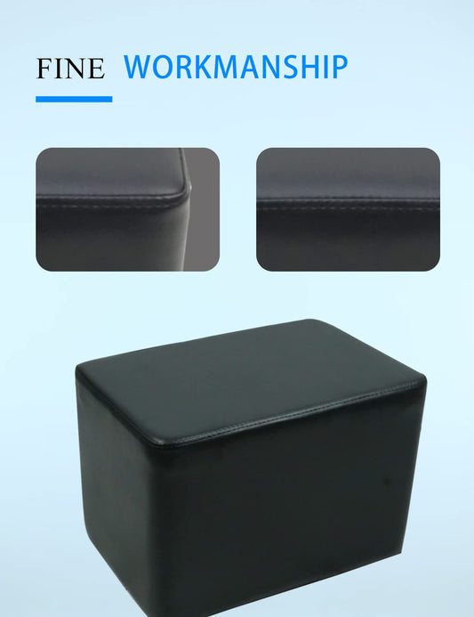 Waterproof Leather Ottoman: Stylish and Functional Foot Rest for Manicure Stores, Spas, Salons, and Barbershops (Black1)