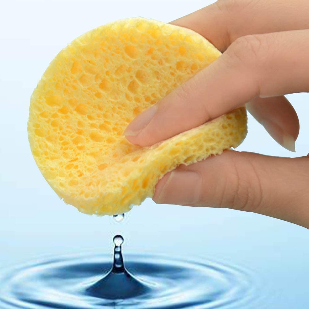 Compressed Face Sponge, 72 Pieces Face Cleansing Sponge Makeup Removal Sponge Pad Exfoliating Wash Round Face Sponge