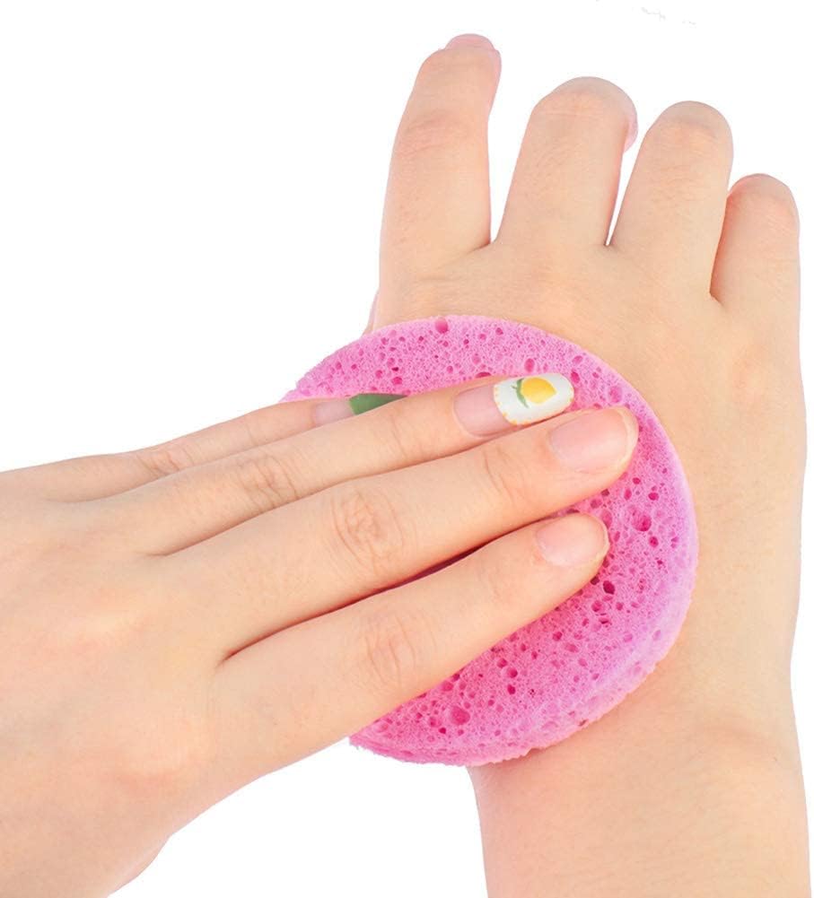 4 PICS Facial Sponges Cleansing Reusable Compressed Cellulose Face Sponge (Round)