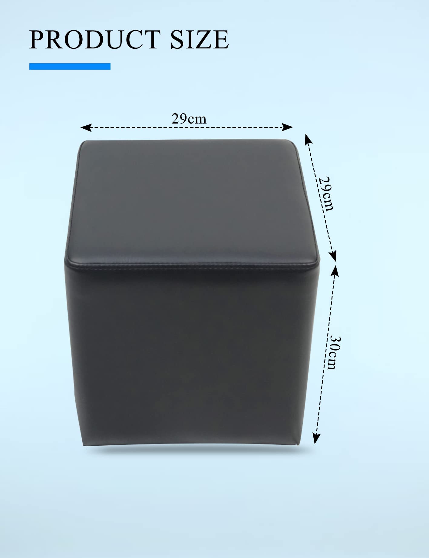 Waterproof Leather Ottoman: Stylish and Functional Foot Rest for Manicure Stores, Spas, Salons, and Barbershops (Black)