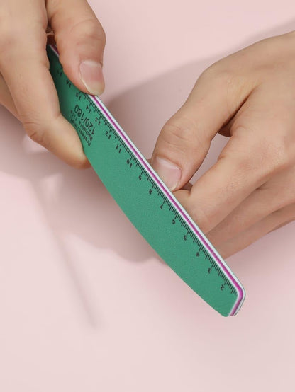1PICS Nail File With Ruler Scale 120/180 Sanding Nail Filer Polish Thick Sandpaper Nail Buffer Washable Manicure Nail Tools salon use