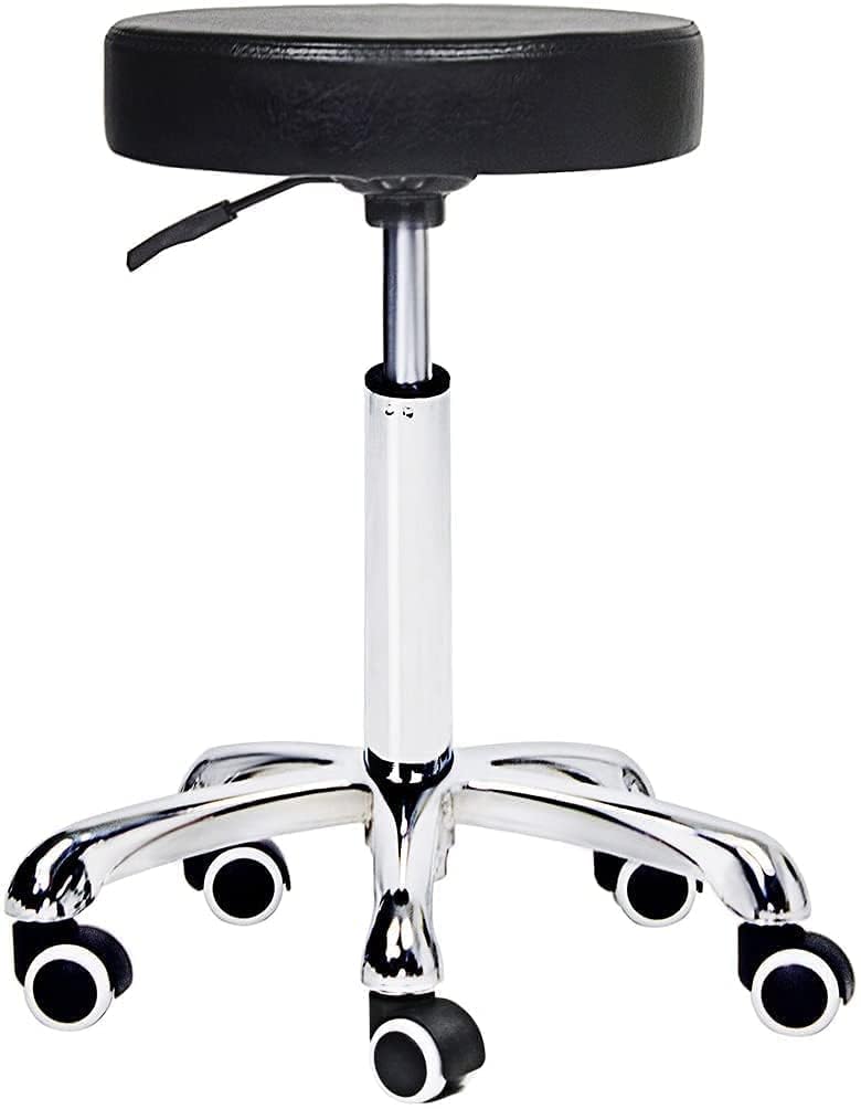 Stool Chair Adjustable Height, Swivel,Heavy Duty Hydraulic Rolling Metal Stool for,Salon,Bar,Office,Massage-Clinic