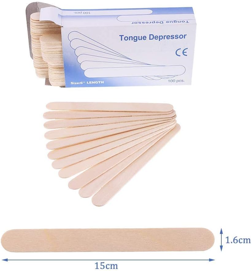 Wooden Tongue Depressor, Wax Spatula Depilatory Wood Spatula Waxing Disposable Wood (200 PIECES)