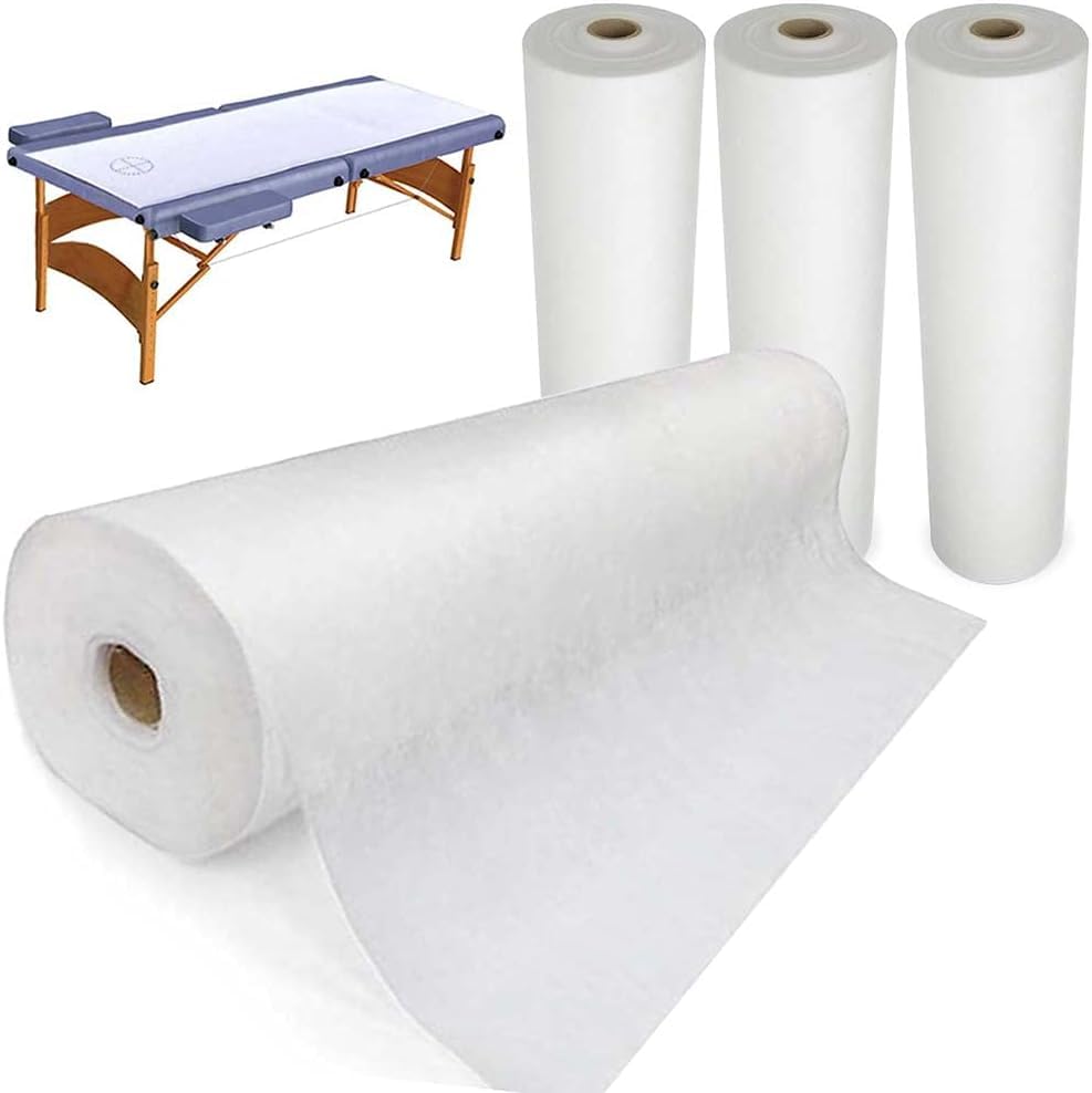 4 Rolls Professional Disposable Non Woven Bed Sheet Roll Massage-Clinic-Spa-Salon table paper roll -50 pics per Roll