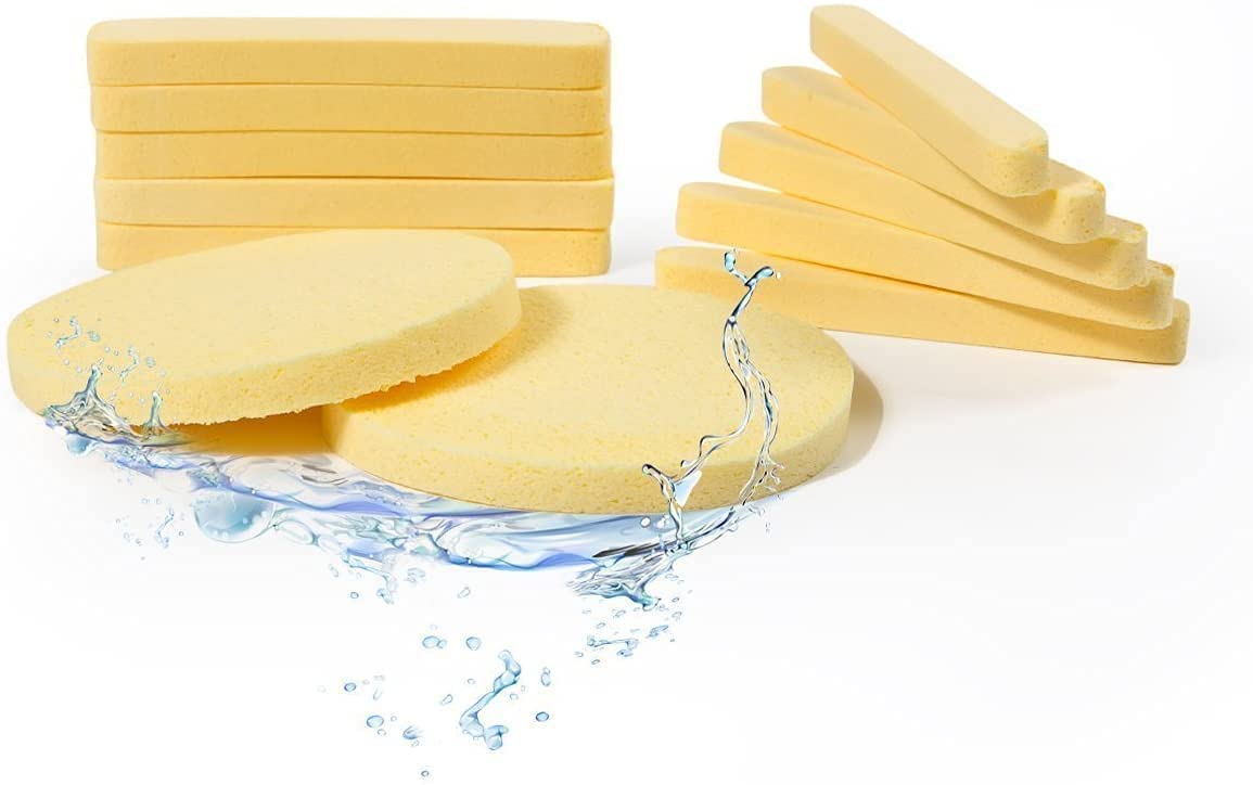 Compressed Cleansing, Exfoliating Facial Sponges -240 Pics Pva