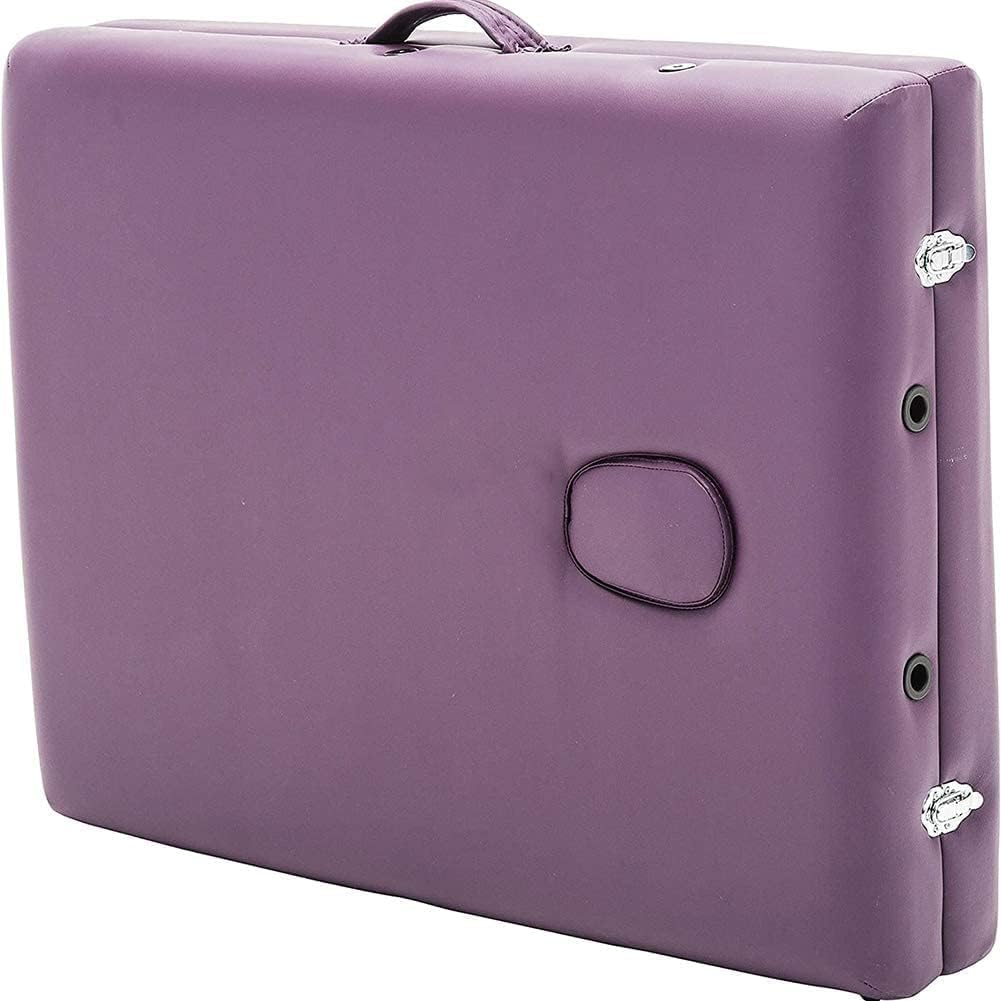 Professionalable Portable Bed Spa Hight Adjustable 2 Folding Facial Cradle Salon W/Carry Case Purple Color Wheeled Massage Universal Cart Lightweight Folding Rubber Wheels & sturdy strap securely…