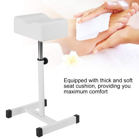 Stool Chair with Footrest,Adjustable Foot Care Pedicure Nail Stool,Pedicure Manicure Technician Nail Footrest Salon Spa Equipment(white)