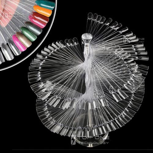 120 Grid Nail Art Display Stand Fan-shaped False Nail Color Card Nail Art Practice Stand Color Card Fake Nail Color Showing Tool