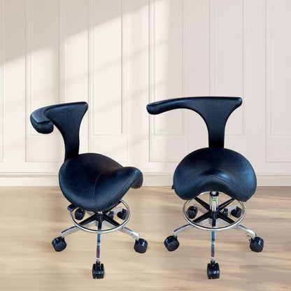 360 Degree Saddle Stool Chair, Saddle Stool Rolling Ergonomic Swivel Chair for Dental Office Massage Clinic Spa Salon, Medical Dentist Chair Saddle Stool