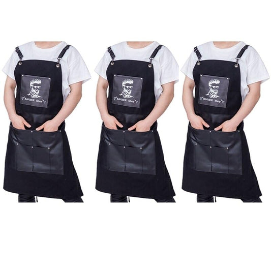 Professional Hairdressing Barber Aprons Canvas Cross Back Apron Adjustable Straps Accessories Dyeing Cape Heavy Duty Soft Chef Apron for Artists Adult, 80cmx75cm