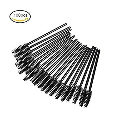 Eyelash Mascara Applicator Disposable Brush (100 Pieces, Black)