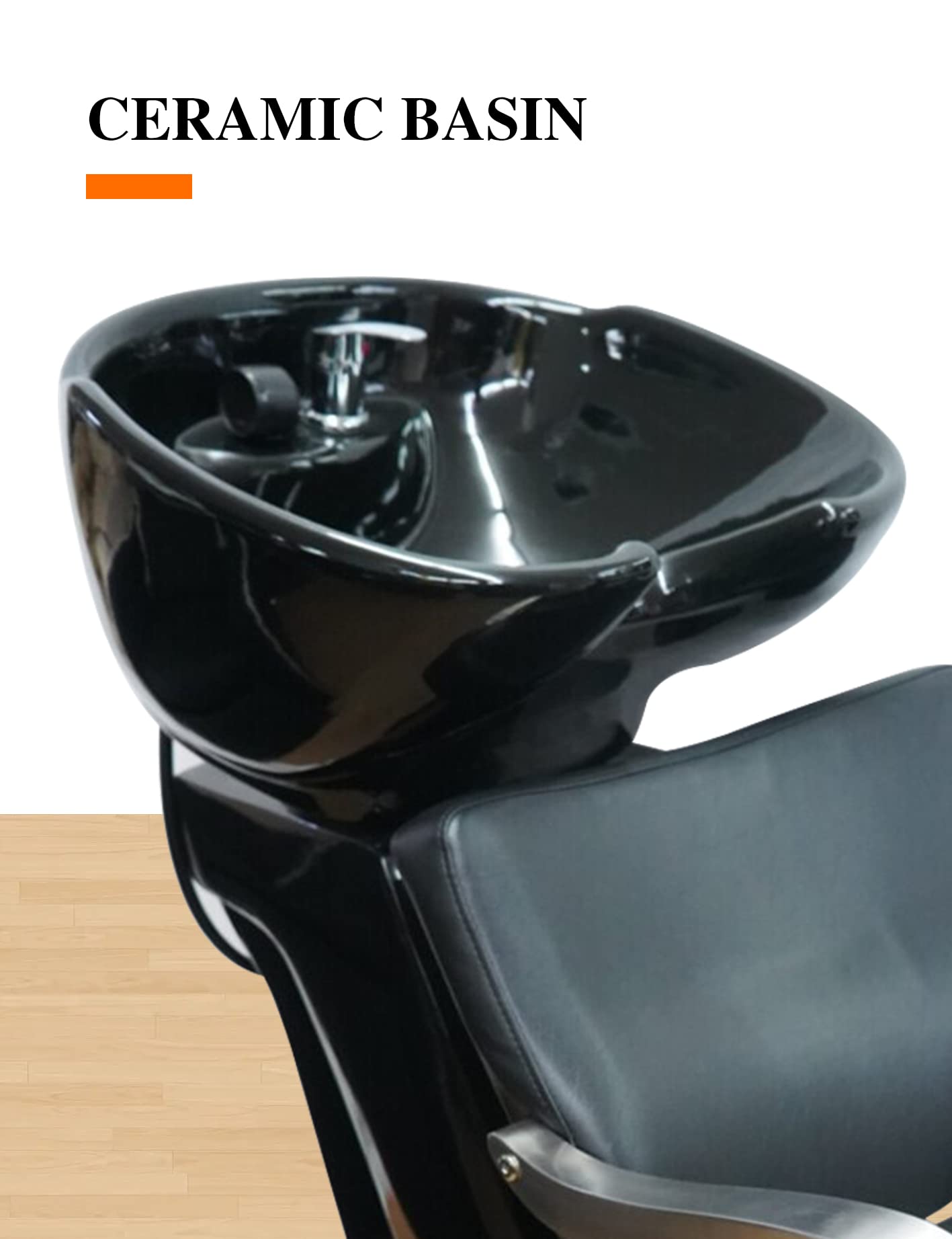 MEISHIDA Classic Heavy Duty Shampoo Chair Hair Back Wash Sink for Men&Women Barbershop, Beauty Salon & Spa Furniture (Black3)