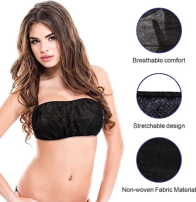 50 PCS NON WOVEN SPA BRA - WHITE | DISPOSABLE STRAPLESS UNDERWEAR |FREE SIZE - SALON WEAR |CLEARWAY