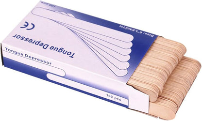 100 Pieces Wooden Tongue Depressor Waxing Spatula Disposable Wooden Beauty Accessories