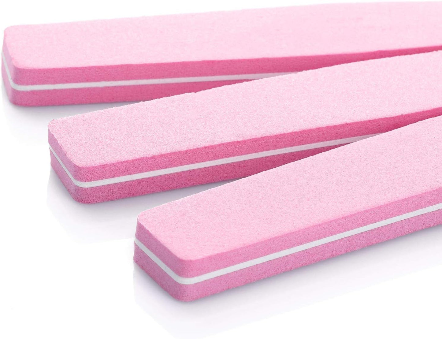 10 Pcs Nail Buffer Block Files Sponge Washable Double Sided 100/180 Sanding Buffing File(Pink)