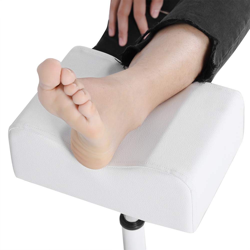 Stool Chair with Footrest,Adjustable Foot Care Pedicure Nail Stool,Pedicure Manicure Technician Nail Footrest Salon Spa Equipment(white)