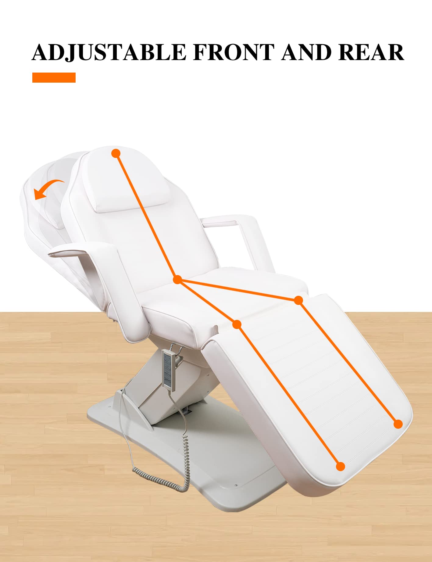 Full Electrical 3 Motors & 3 Section Foldable Table Chair Facial Massage Adjustable Bed for Beauty Salon, Spa Eequipment