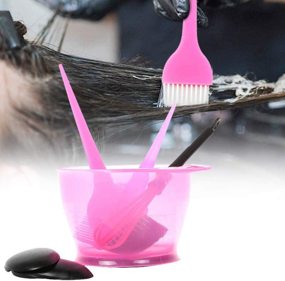 6-Piece Hair Dye Brush And Bowl Set PINK