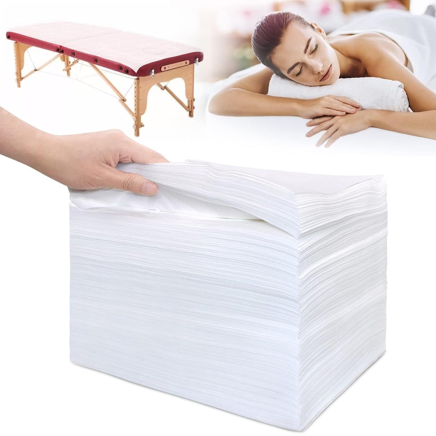 40 PCS Disposable Spa Bed Sheets, Waterproof Massage Table Sheet Protector, Non Woven Fabric Bed Cover for Massage Therapy, Beauty Salon