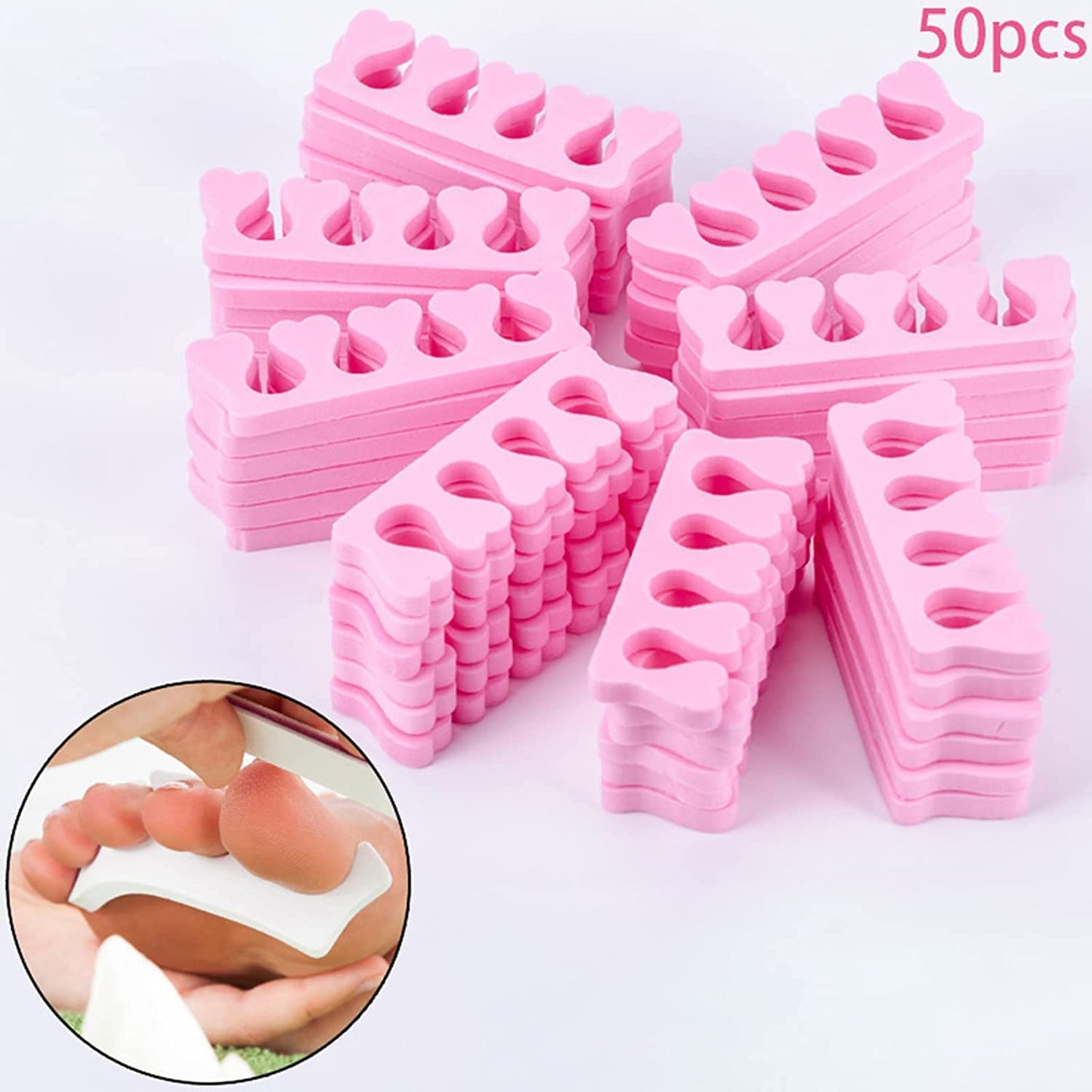 50PCS Soft Sponge Finger Toe Separator Divider Spacer EVA Foam Nail Art Pedicure Manicure Tools