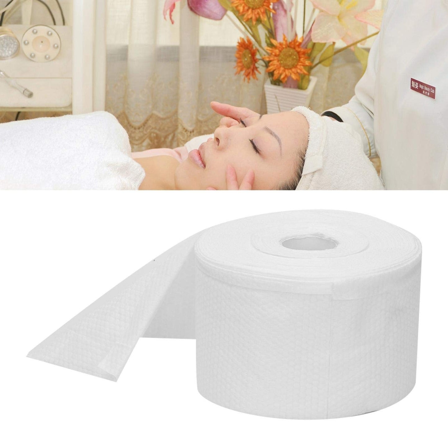 Disposable Face Towel Disposable Cleaning Face Towel Cotton Balls & Swabs Travel Towel (White) 60 PICS /ROLL