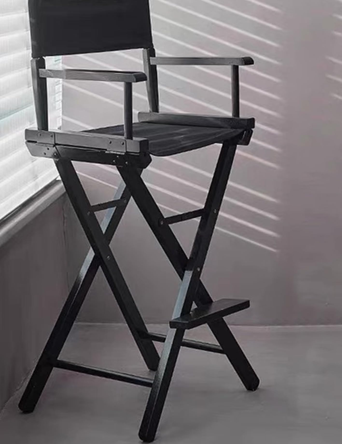 Lightweight Portable Aluminum Director Chair for Makeup Artists and Directors - Foldable, Height Adjustable with Head Rest, for Studio, Salon, Outdoor Events