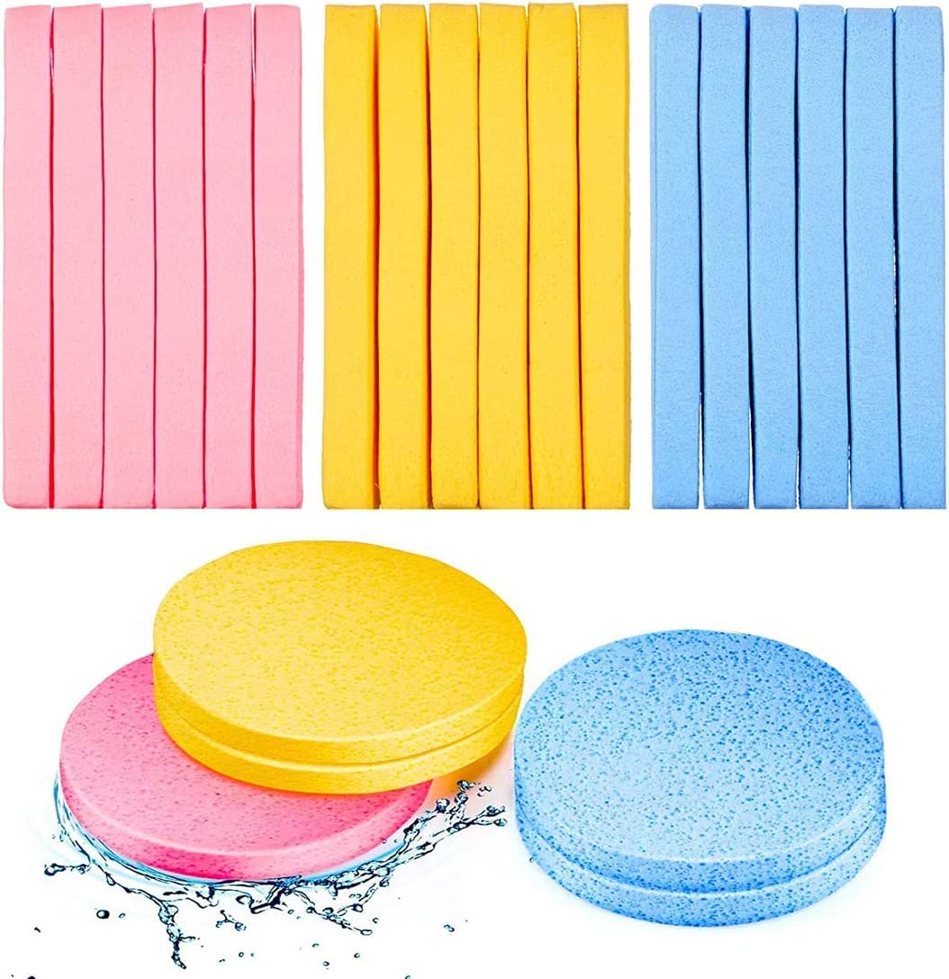 Compressed Face Sponge, 72 Pieces Face Cleansing Sponge Makeup Removal Sponge Pad Exfoliating Wash Round Face Sponge