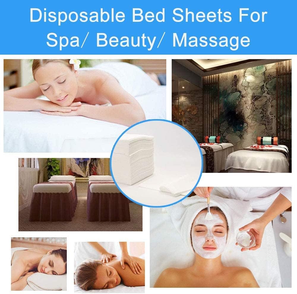 Spa Bed Sheets Disposable Massage Table Sheet Waterproof Bed Cover Non-Woven Fabric, 70x180cm 20 pcs