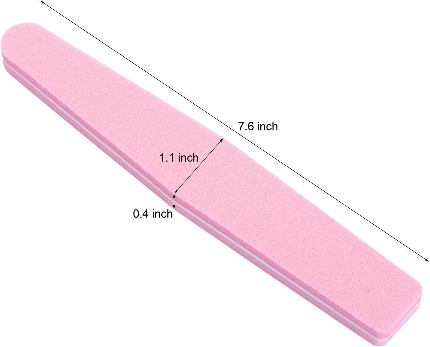 10 Pcs Nail Buffer Block Files Sponge Washable Double Sided 100/180 Sanding Buffing File(Pink)