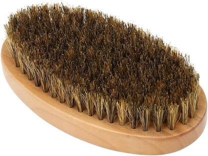 Men's Beard Brush with Wooden Handle Firm Bristles for Taming & Softening Facial Hair Skin Care & Beard Grooming Palm Size
