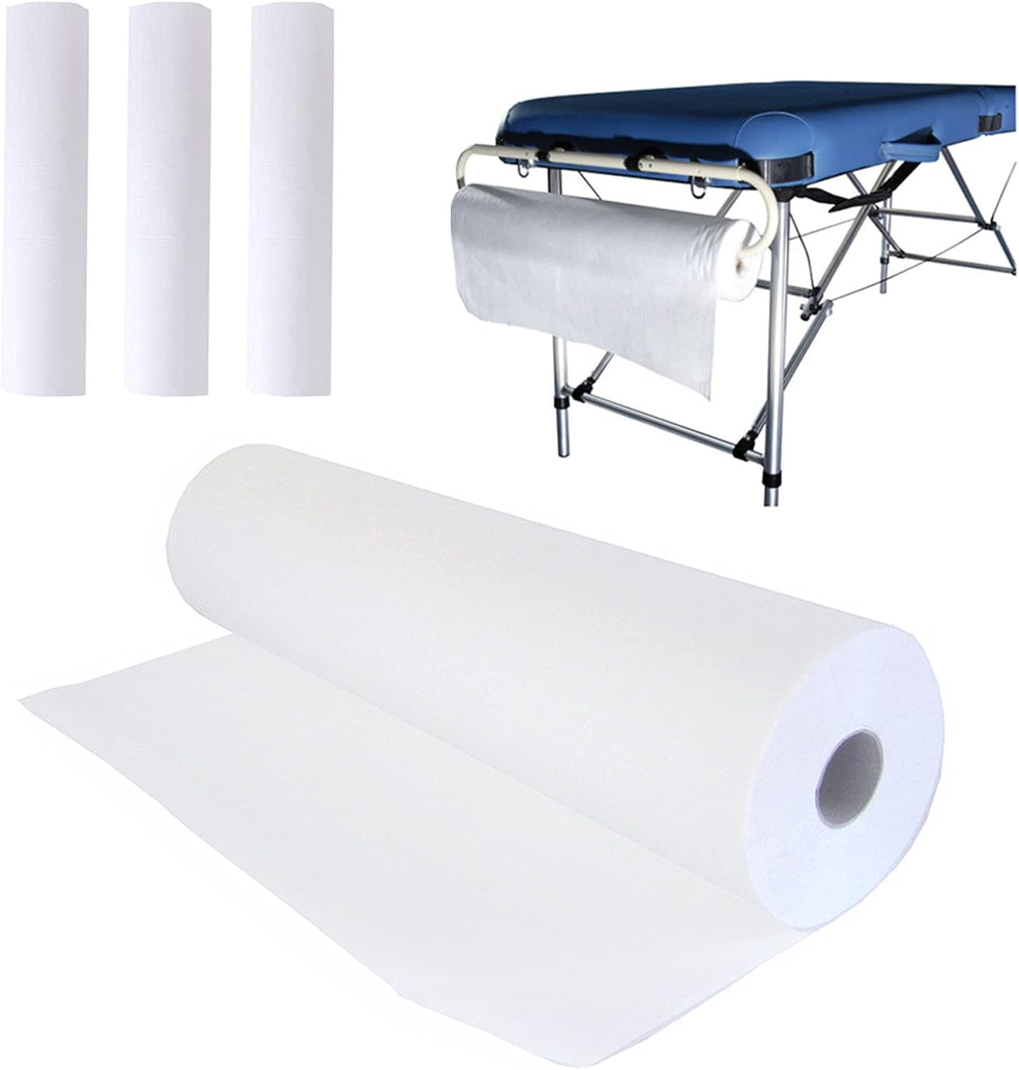 4 Rolls Professional Disposable Non Woven Bed Sheet Roll Massage-Clinic-Spa-Salon table paper roll -50 pics per Roll