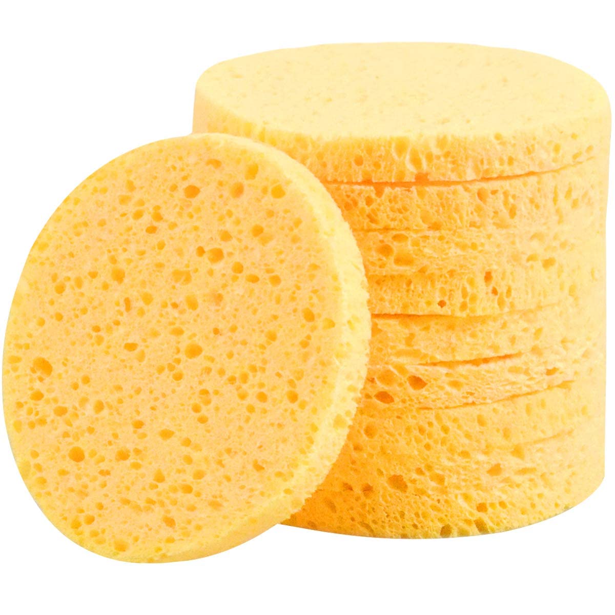 12 PCS Cleansing Sponges for Face, Facial Sponges Cleansing Reusable Compressed Cellulose Face Sponge (Round)