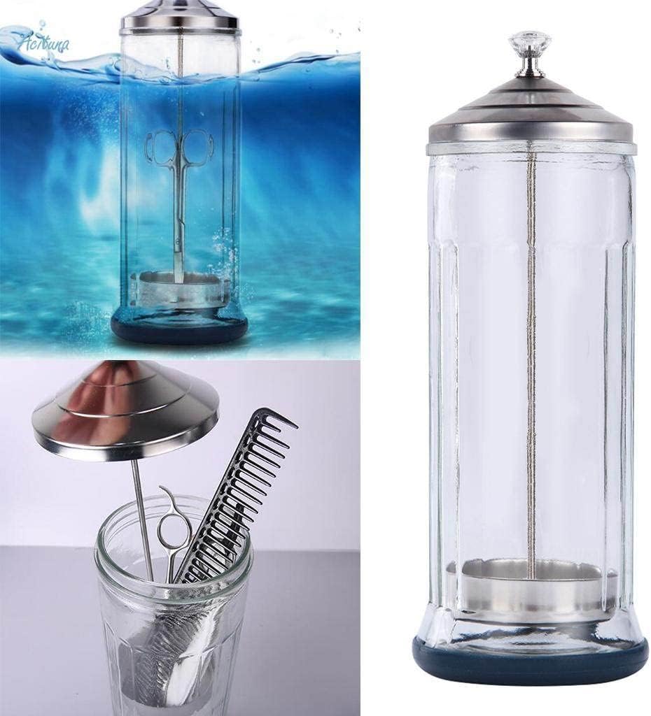 Salon Disinfecting Jar- Removable Basket and Stainless Steel Parts, LARGE Size