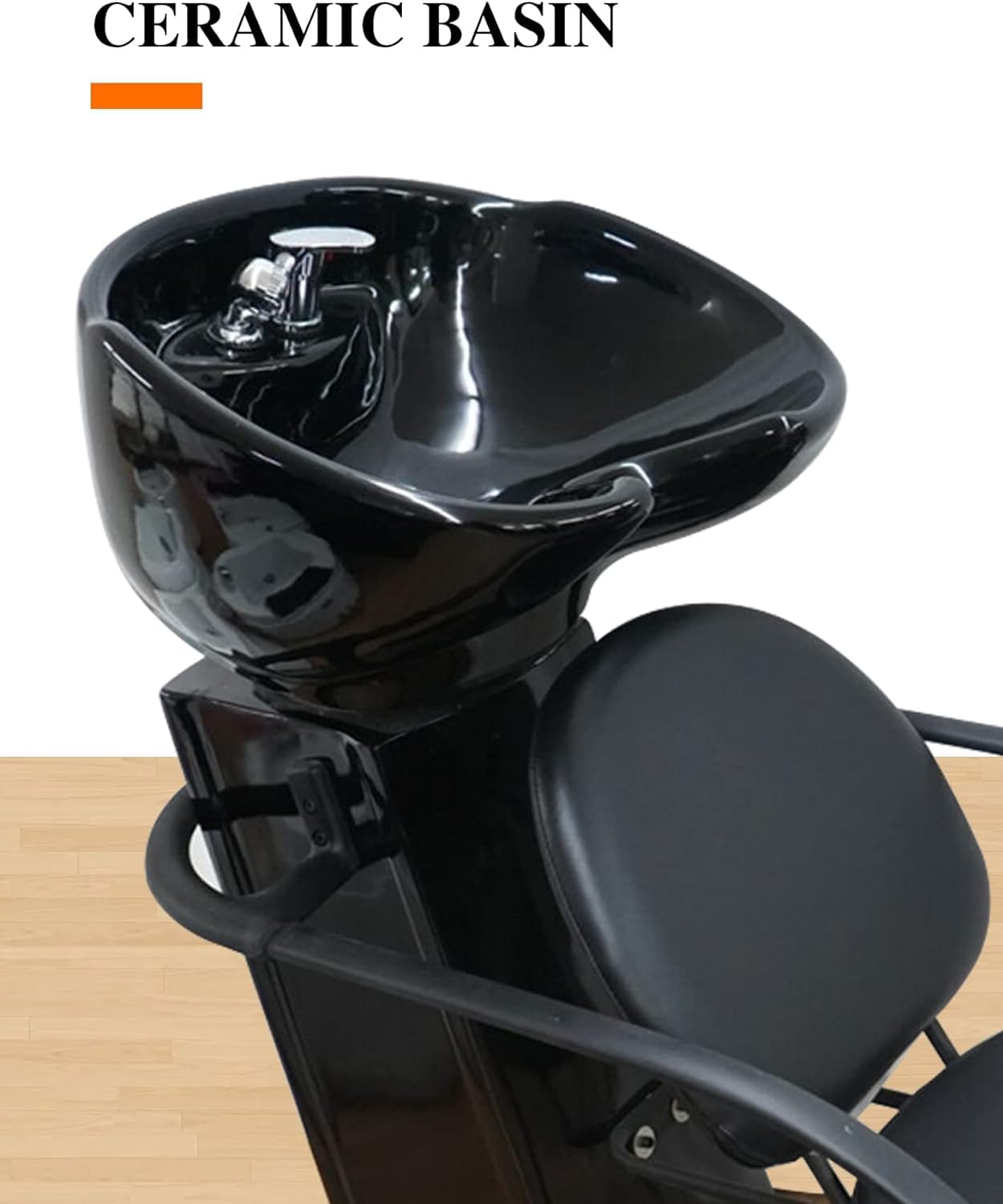 LA PERLA TECH Shampoo Backwash Chair Station Steel Frame Ceramic Basin Hair Wash Bowl for Men & Women Beauty Salon, Barbershop, Hair Spa Furniture