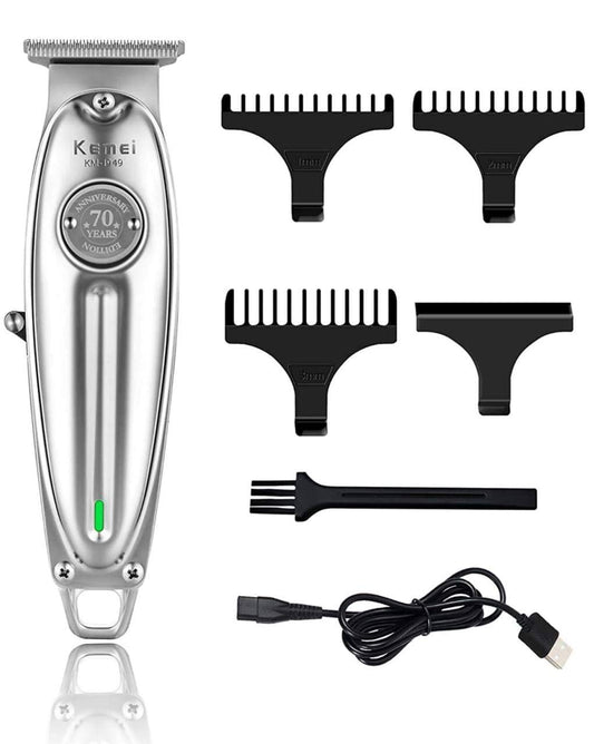 Kemei Original KM-1949 Professional Rechargeable and Cordless Hair Clipper Runtime: 120 min Trimmer for Men (Silver)