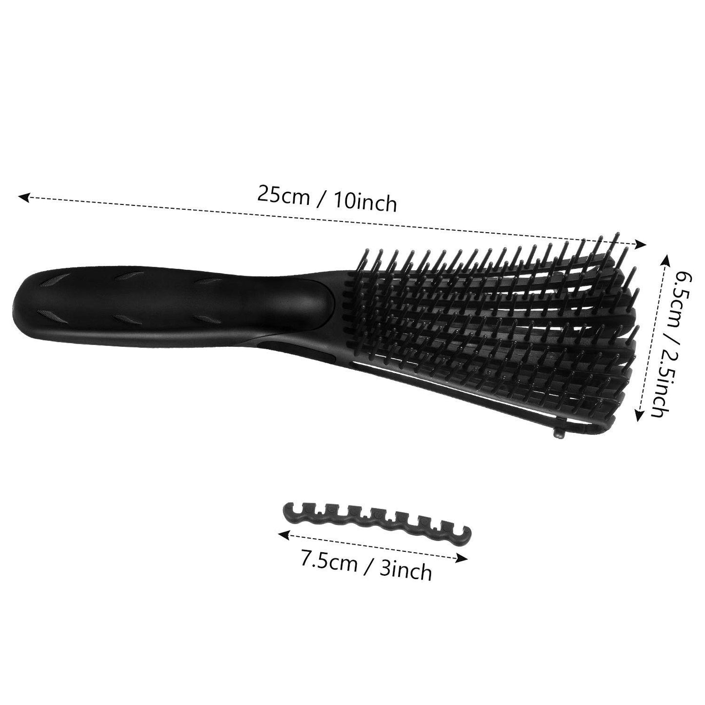 Hair Detangler Brush Natural Wet Detangling Brush for Kinky Curly Hair, Black