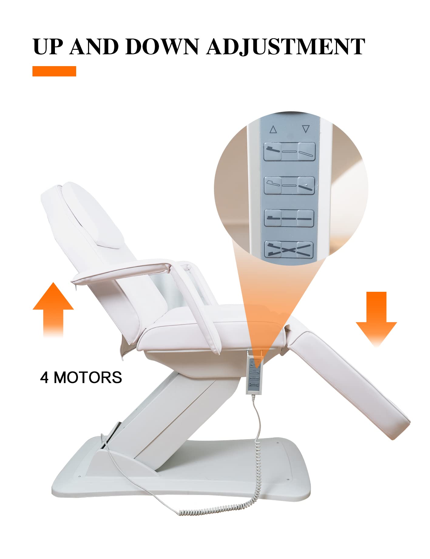 Full Electrical 3 Motors & 3 Section Foldable Table Chair Facial Massage Adjustable Bed for Beauty Salon, Spa Eequipment